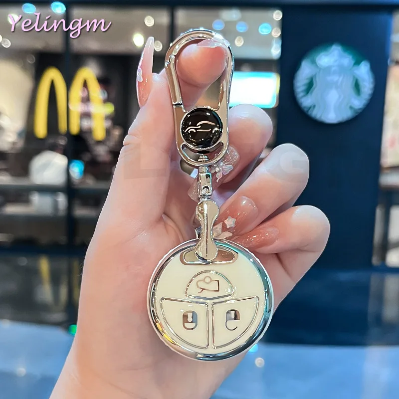 Round Soft TPU Car Key Cover For Toyota Vios NPC93 Altis Corolla Prius RAV4 Key Case Southeast Asia Malaysia Version Key Rings