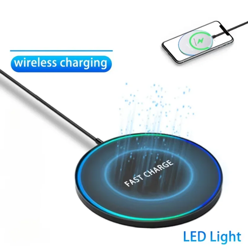 Desktop Mini Wireless Charger Pad LED Light For iPhone 17 16