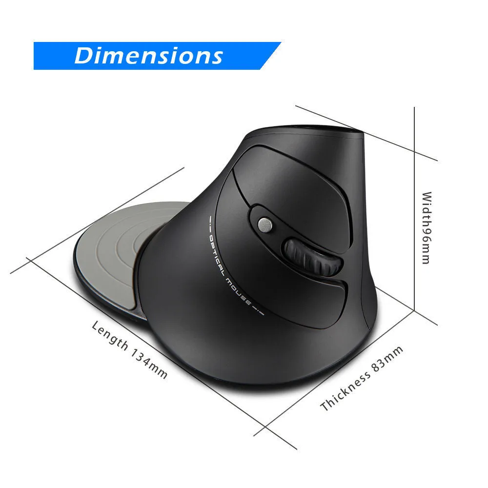 Ergonomic Mice USB Wireless Vertical Mouse with Wrist Plam 2400Dpi Gaming Mouse for Gamer Right Hand Mouse