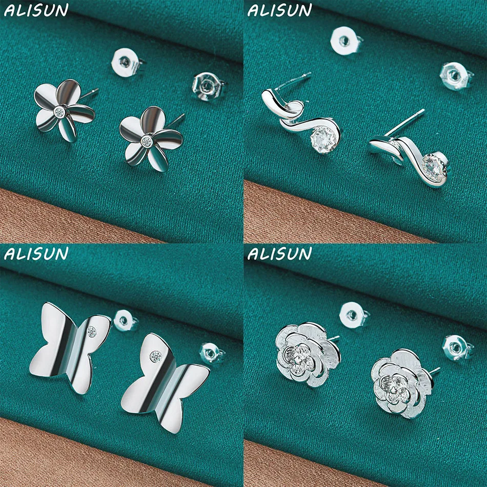 

ALISUN 925 Sterling Silver Earrings Stud Earrings For Women Fashion Jewelry Charm Grace Noble Wedding Accessories