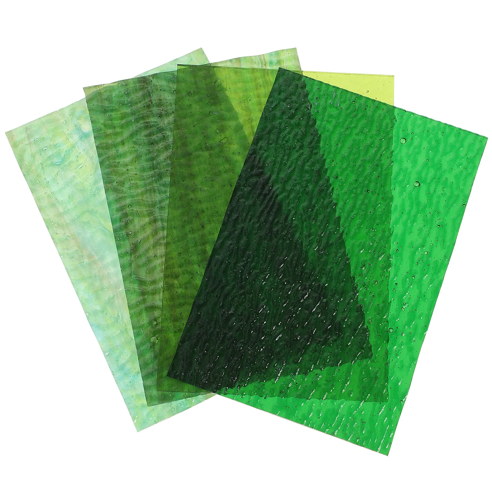 

4Pcs DIY Mosaic Glass Sheets Unique Water Ripple Pattern Glass Pieces for Handmade Crafts and Decoration Supplies