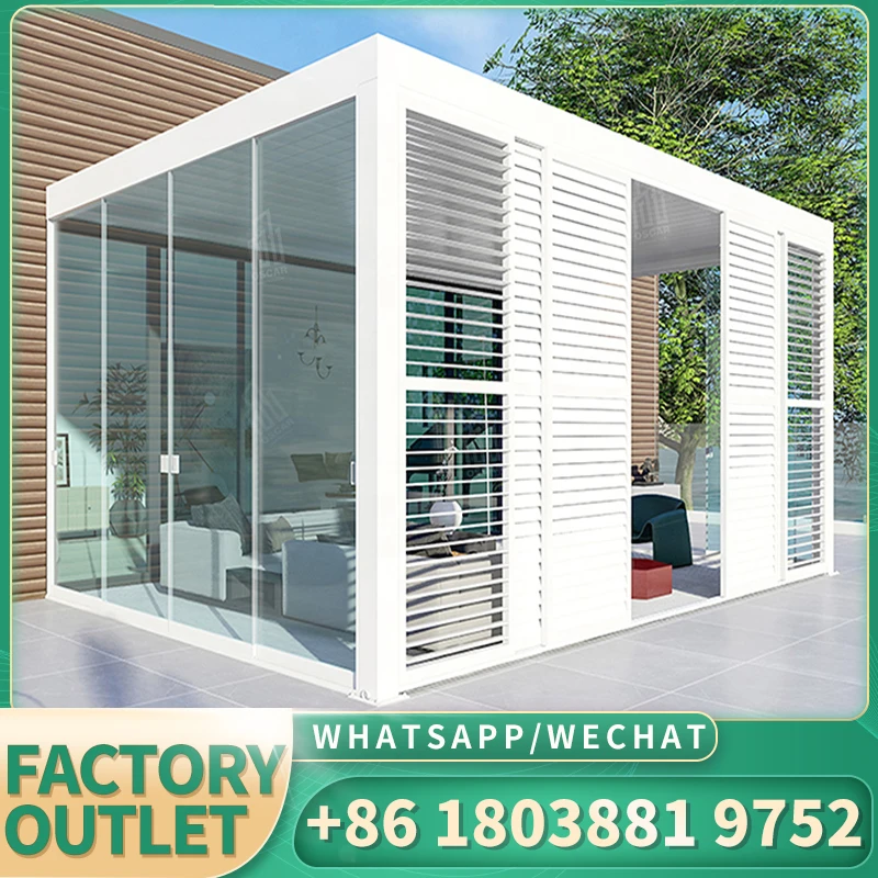 

Aluminum Pergola Curtain Outdoor Waterproof Pavilion Gazebo Pergole 3x3 3x4 4x3 Pergula 4x4 4x5 4x6 Pergola