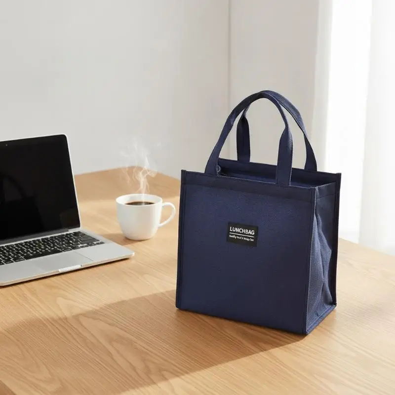 Insulated Lunch Bag Thickened Insulation Oxford Fabric 3D Square Thermal Food Tote for School Office Camping Picnic