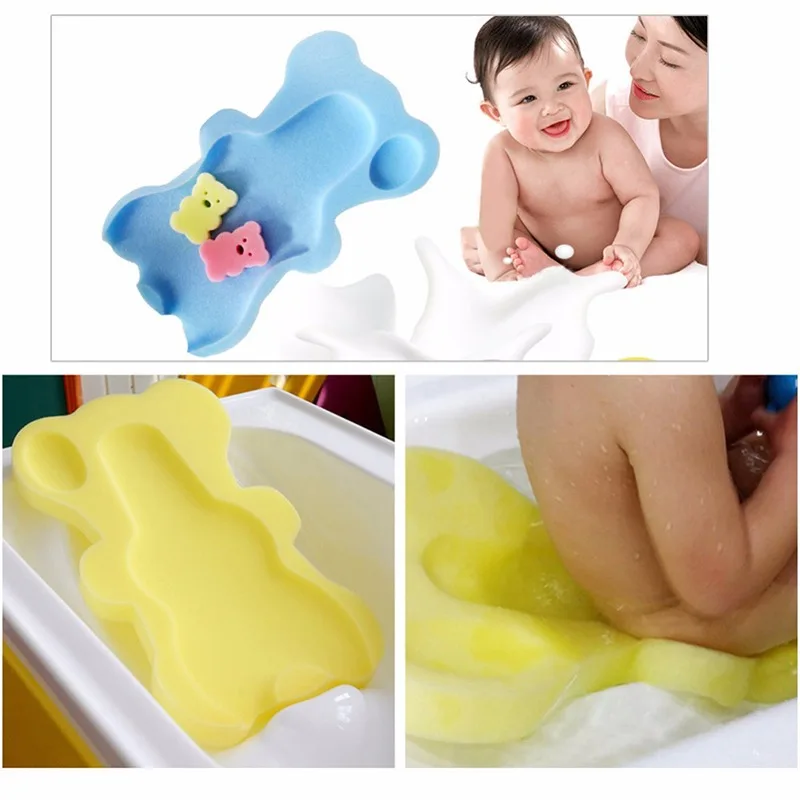 Baby Bath Seat Infant Non Slip Soft Bath Foam Pad Mat Body Cushion Sponge Bathtub Mat Safety Bathtub Seat + 2pcs Foam Rub Gifts