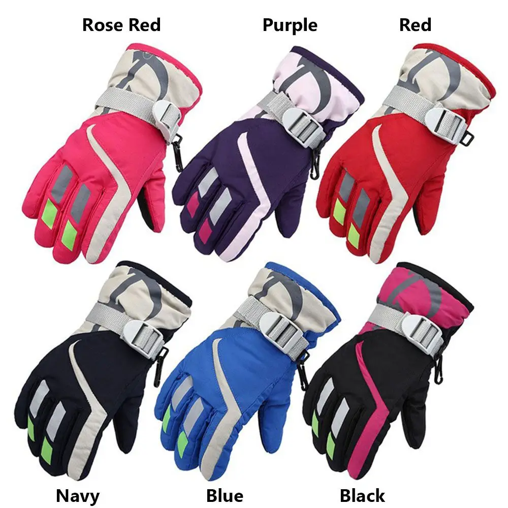 1 Pair of Kids gloves Winter Waterproof Warm Kids Boys Girls Gloves Ski Non-slip Children Long-sleeved Mitten Snow Outdoor