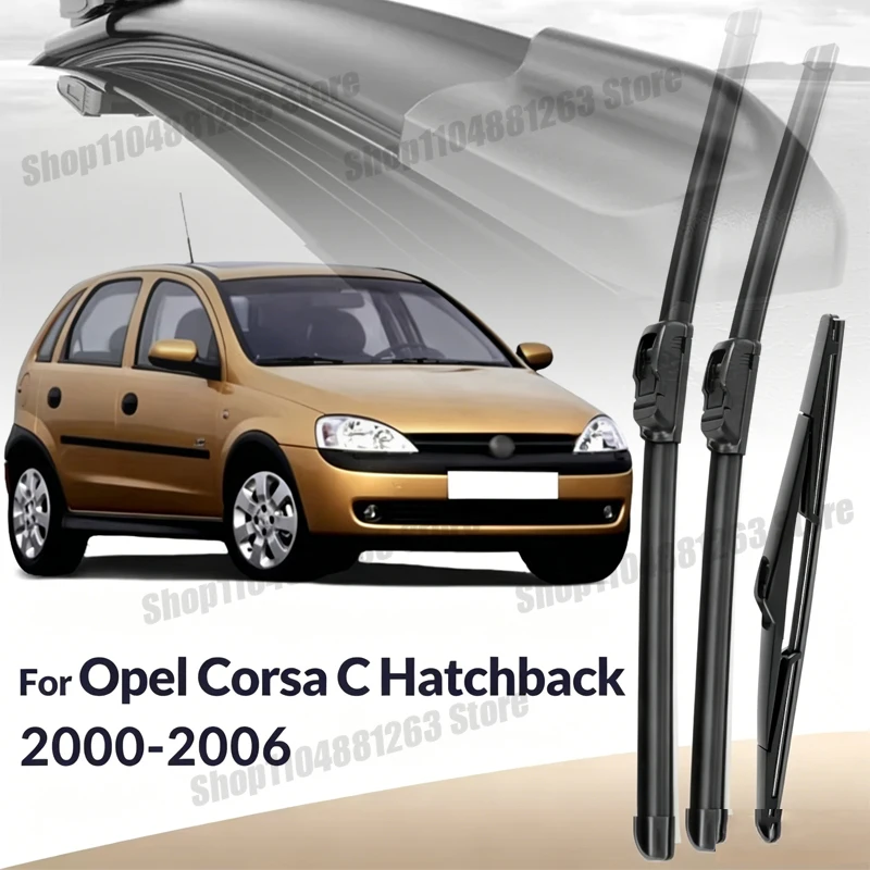 

Front & Rear Wiper Blades For Opel Corsa C Hatchback 2000-2006 2001 2002 WiperWindshield Windscreen Window Brushes 20"+18"+16"