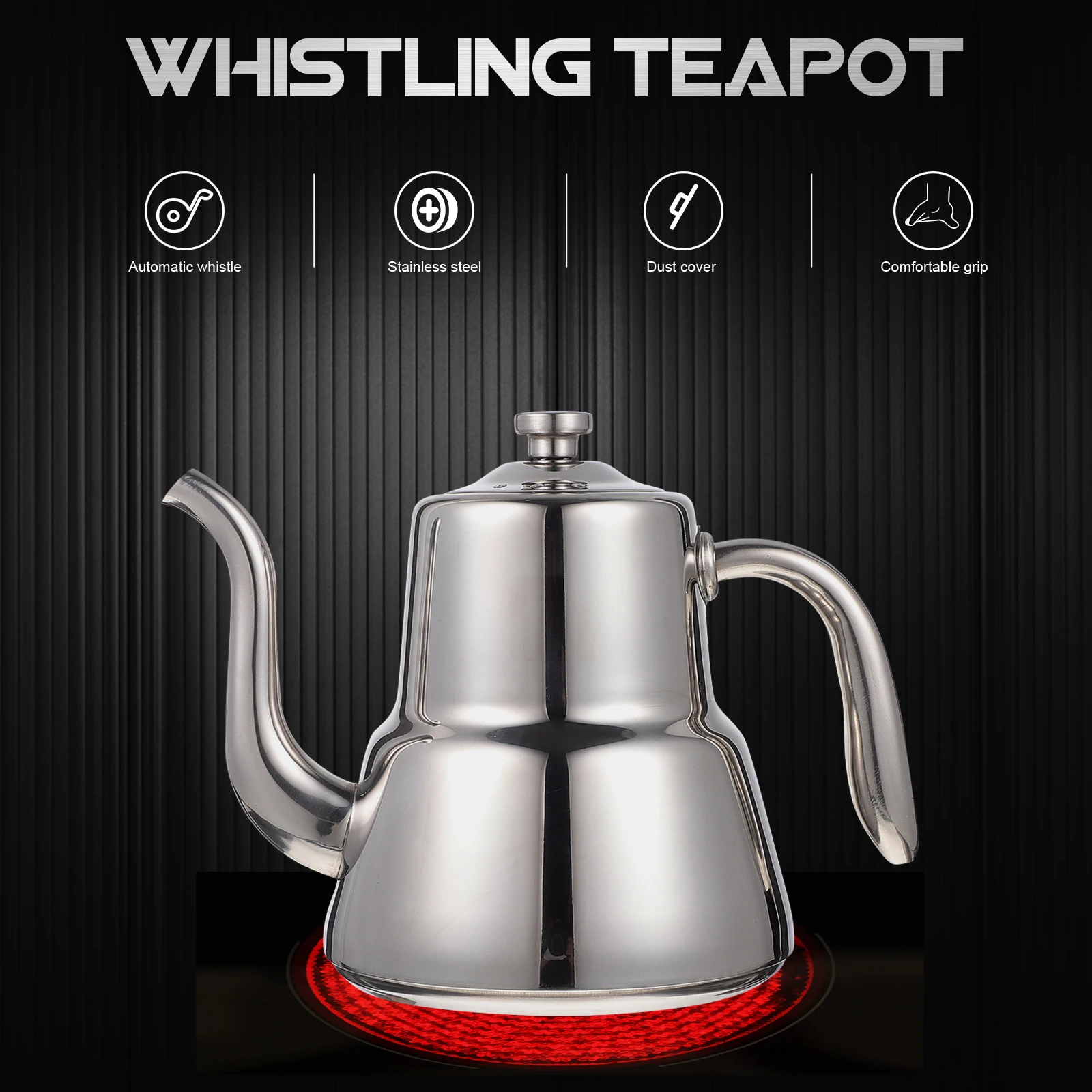 

1pc Large Capacity Teapot Water Stainless Steel Modern Drainer Household Office Use Strainer Kettle Coffee Filter Tea House