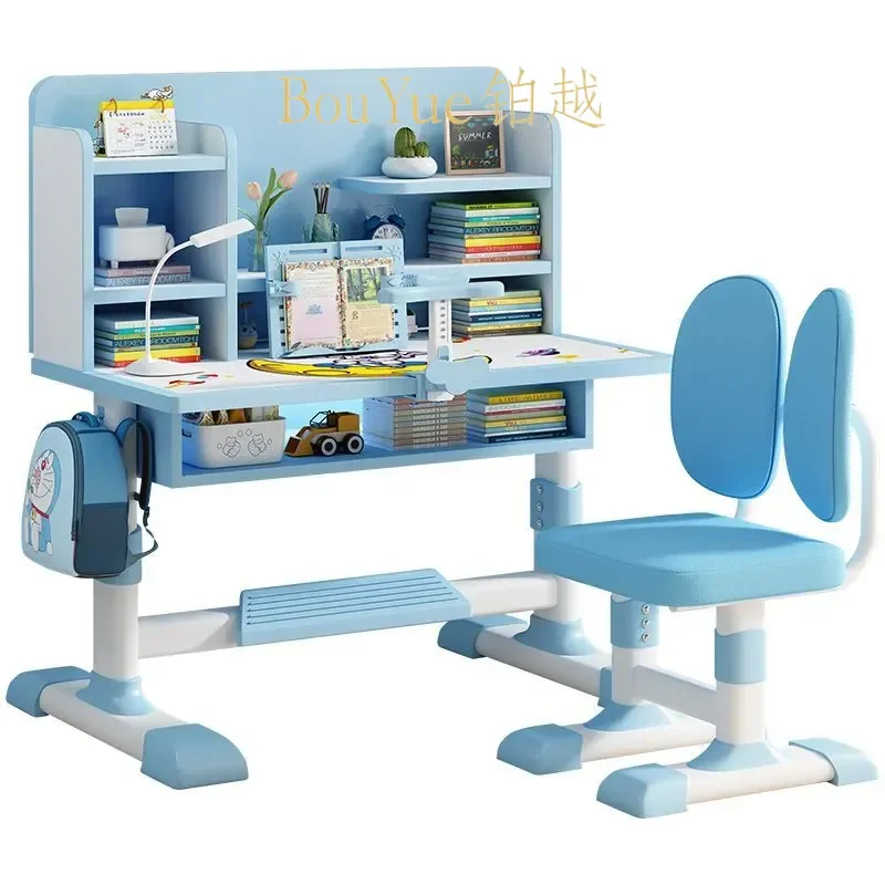 Adjustable Kids Study Desk and Chair Set Ergonomic Height Growing Table for Primary School Students Homework Writing Station