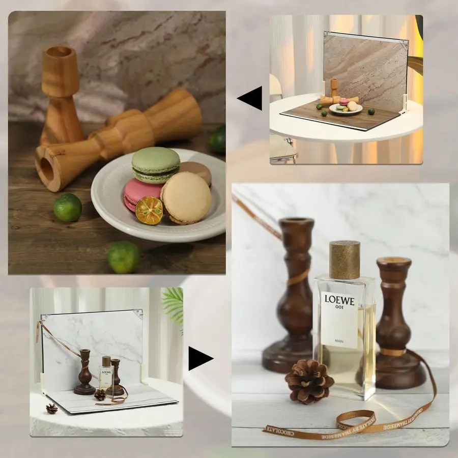 

20Patterns Photo Backdrop Board Photography Table Top Small Shooting Kit Small Size 16x11.5in,