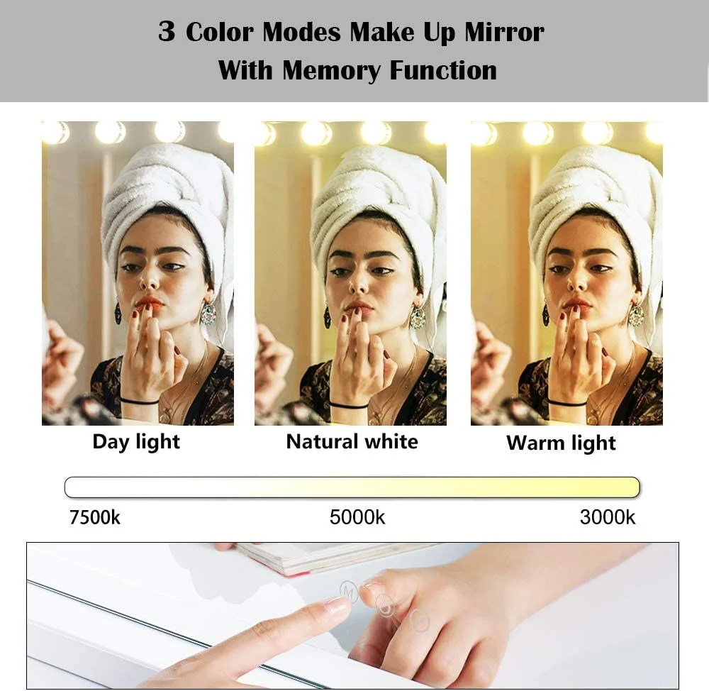 Stock On US! Vanitii Speaker Makeup Mirror Hollywood Style LED Vanity Mirror Hollywood ed Makeup Mirror With 15 Dimmable LE