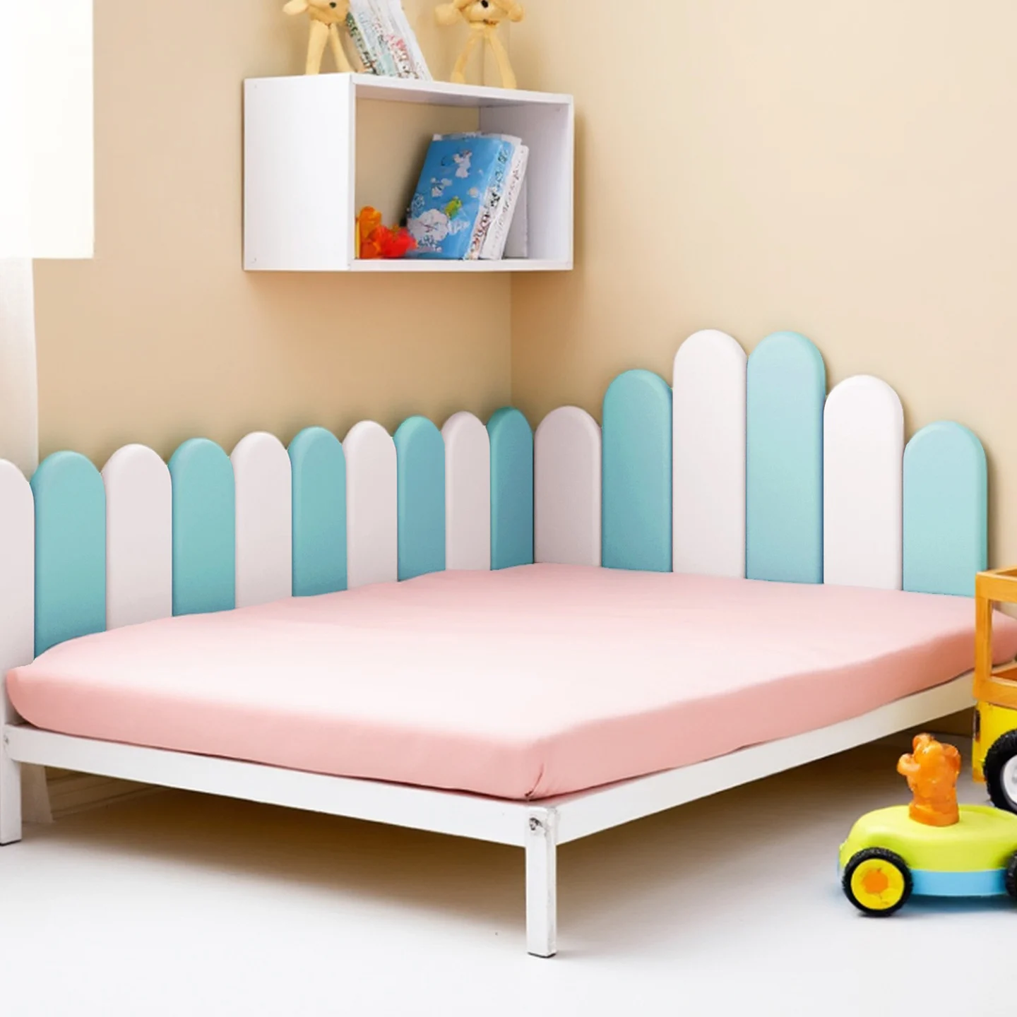 Cartoon Bed Headboard Kids Room Nursery Wall Decor Anti-collision Wall Panels 3D Wall Sticker Cabecero Cama Tete De Lit