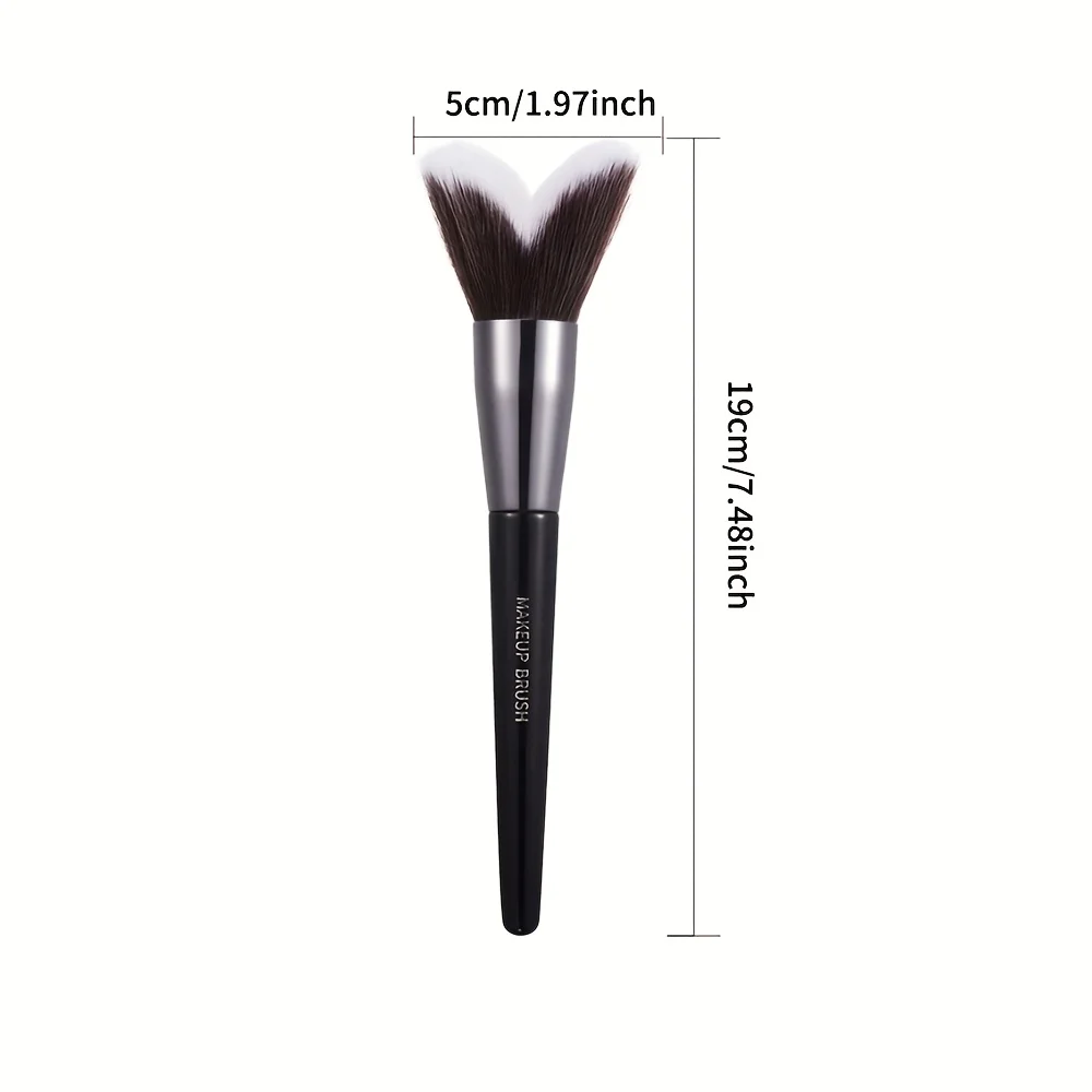 فرشاة ظلال الوجه على شكل حرف V، فرشاة احترافية مع صندوق بودرة أحمر الخدود وخافي عيوب البشرة، أداة مكياج صديقة للبشرة #5