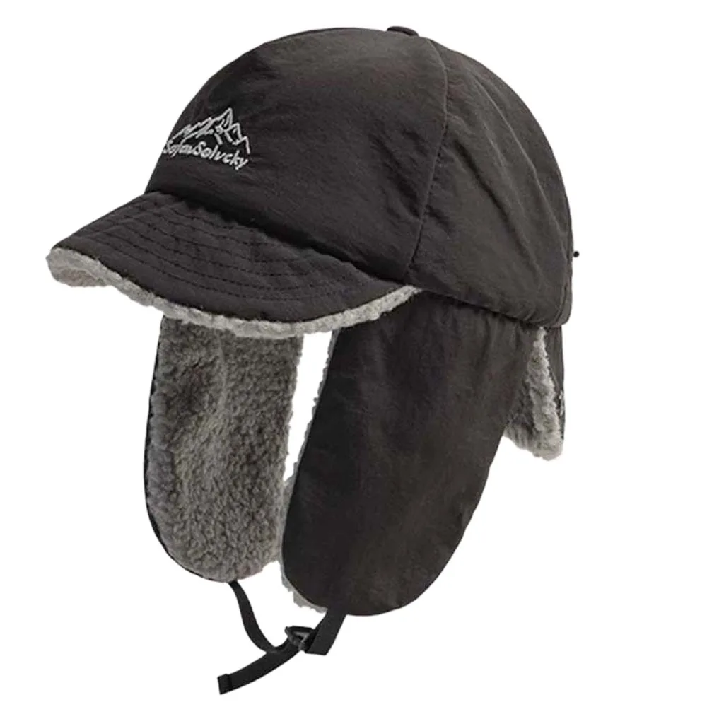 

Japanese Style Ear Protection Cap Lightweight Multi-functional Earflaps Visor Hat Thickened Polyester Windproof Pilot Cap Women