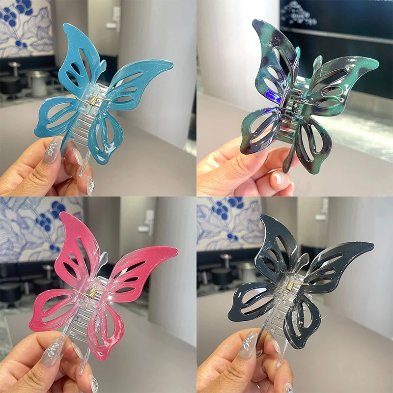 Jelly Butterfly Hair Claw Crab Ponytail Hair Accessories For Women Hair Clips Hairpins Girls Barrettes Headbands