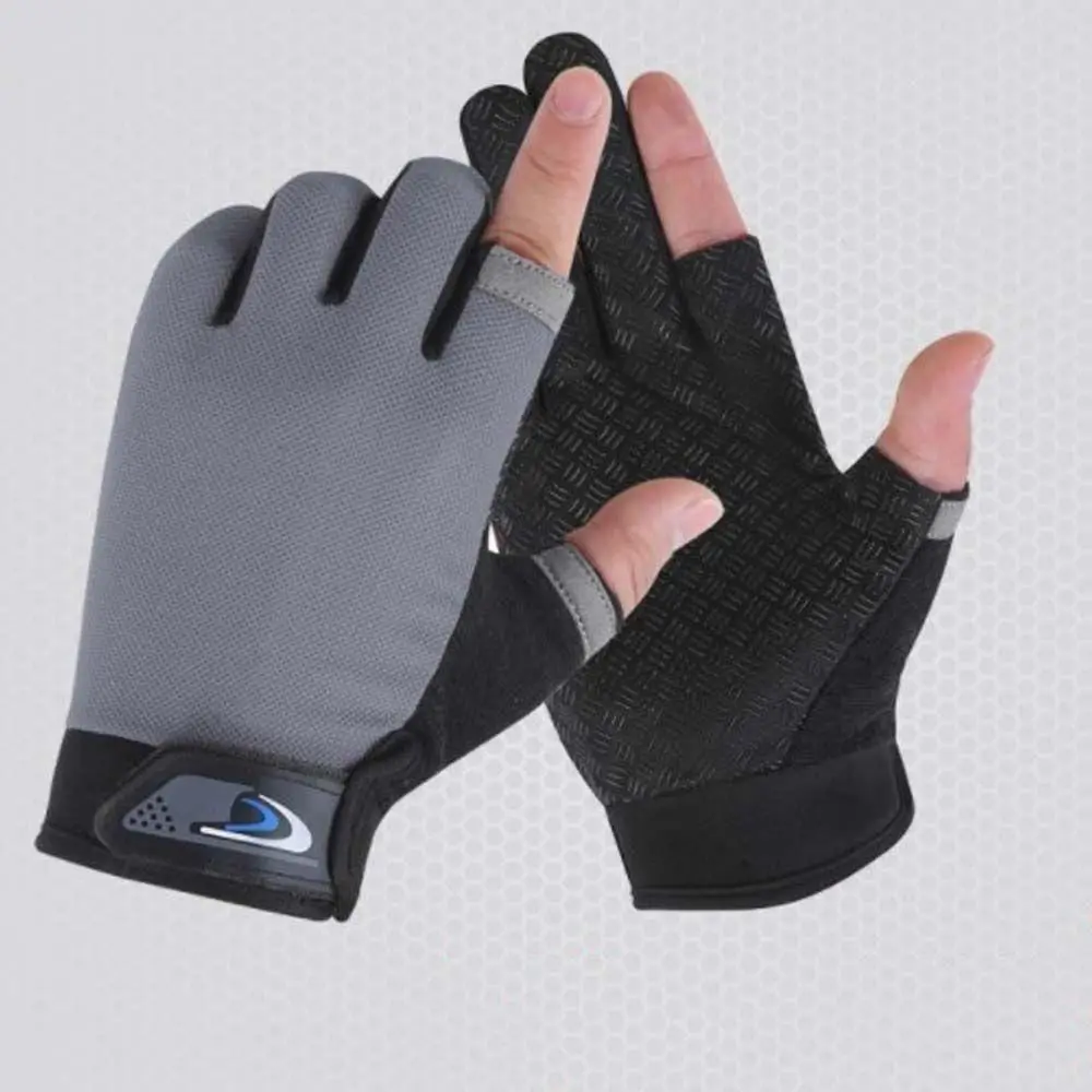 Sun Protection Fishing Gloves Protect Hand Anti-slip Two-finger Sports Gloves Bicycle Riding Gloves Outdoor