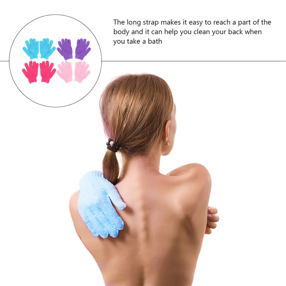 

8 Pcs Body Scrub Exfoliating Gloves Mit Household Wash Shower Bathing Women