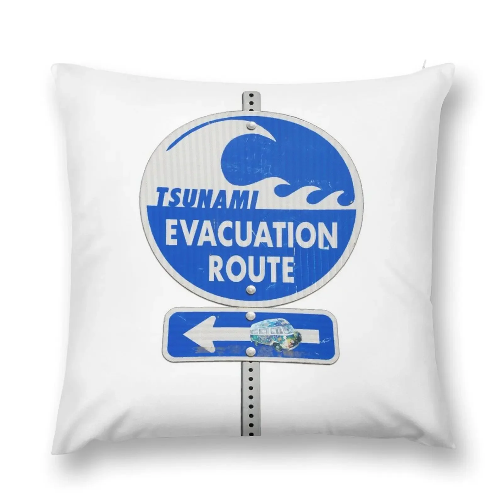 road sign tsunami (left arrow) Throw Pillow Pillowcases Cushion Covers Sofa ornamental pillows Decorative Cushions pillow