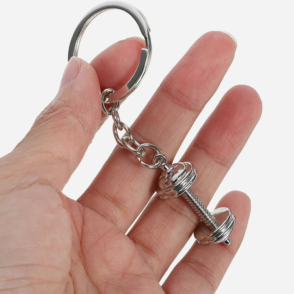 

2pcs Dumbbell Keychain Fitness Accessory Gym Gift Sports Charm Exercise Pendant Ring Backpack Decor Zinc Durability