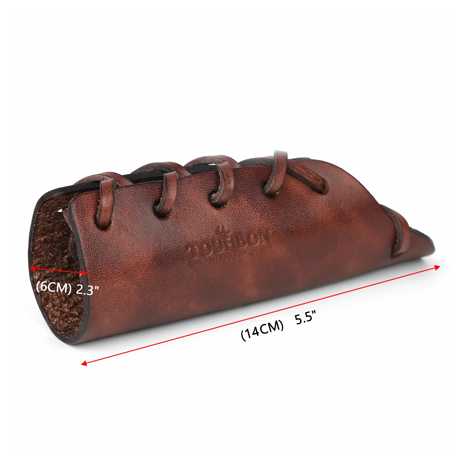 Tourbon Vera Pelle Ascia Martello Hatchet Collare Logjack Maniglia Guard con Occhielli Lacci Strumenti Custodia Guaina Accessori