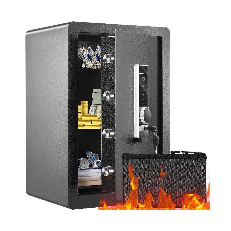 VEVOR Electric Safe 2.2/1.8 Cubic Feet Fingerprint & Digital Security Cabinet Safe W/ Fire-proof Bag for Cash Jewelry Documents