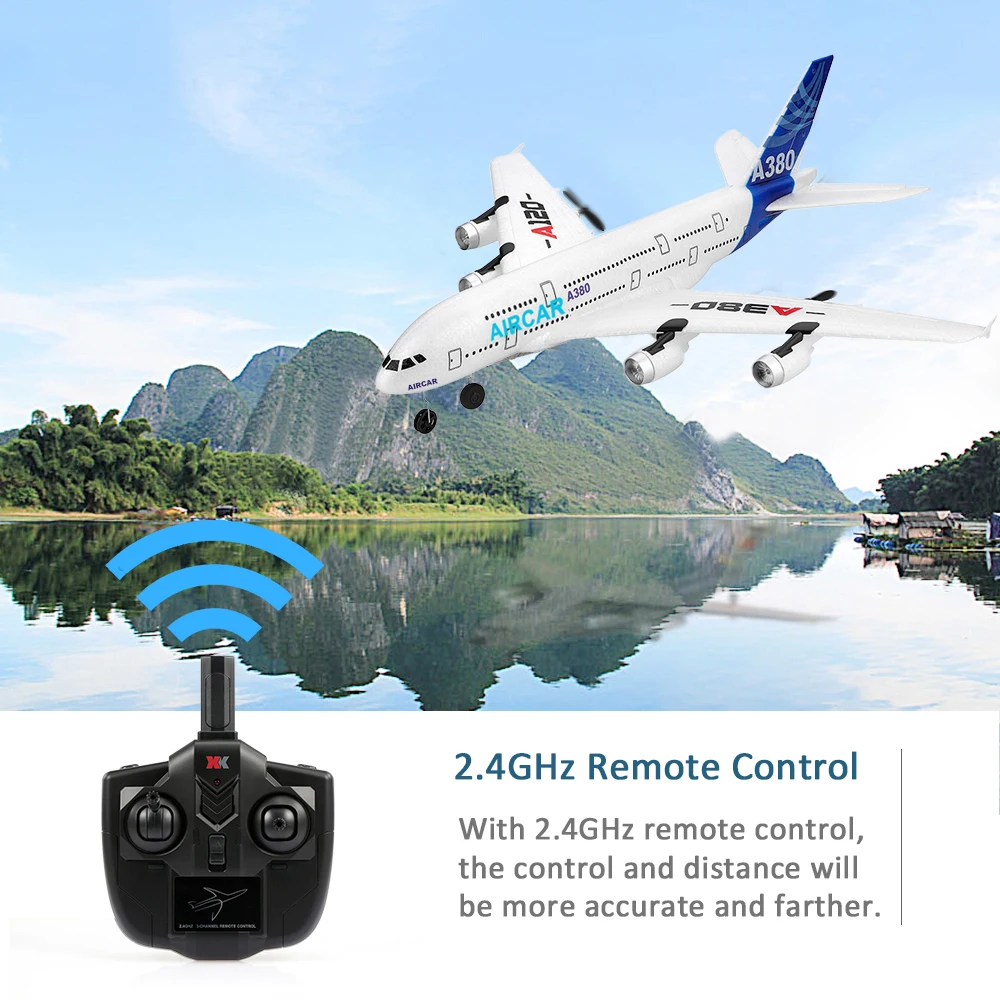 

Wltoys XK A120 Airbus A380 Model Plane 3CH EPP 2.4G Remote Control Airplane Fixed-wing RTF Toy