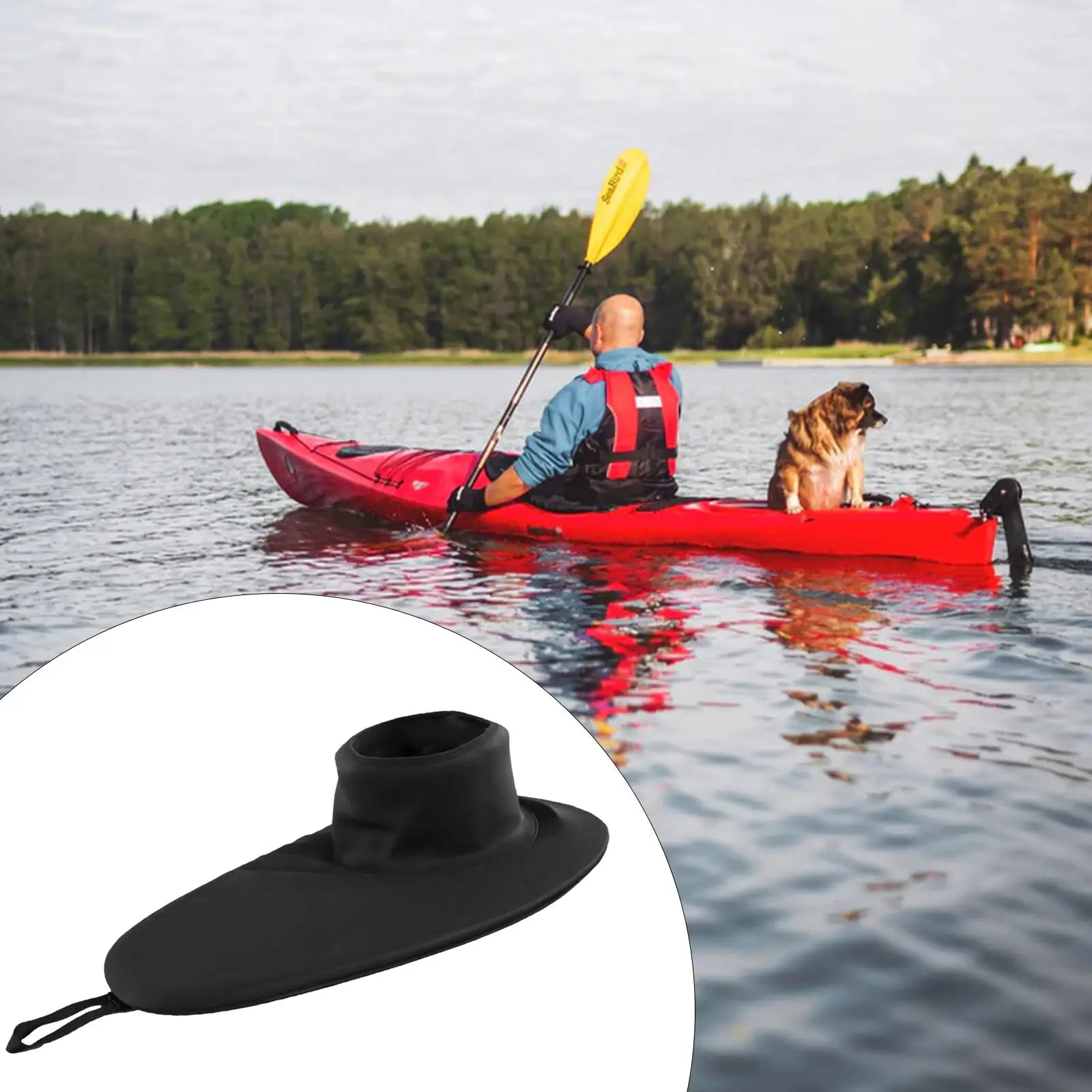 Waterproof Kayak Spray Skirt Hatch Cover Boating Paddling Equipment Black