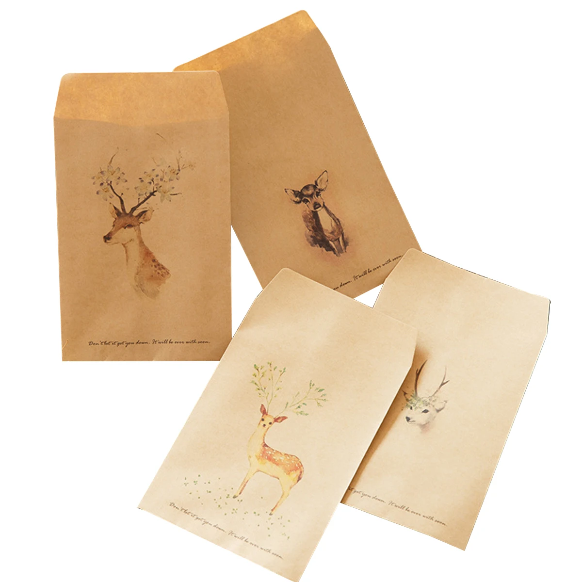 

10 Pcs Vintage Kraft Paper Colored Storage Envelopes for Checks Gift Cards Mini Biodegradable Recyclable Smooth Writing