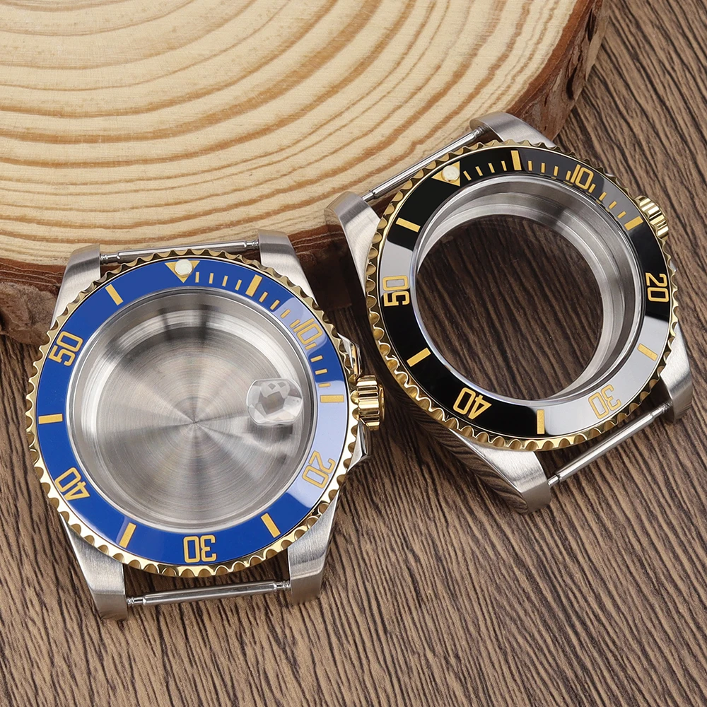 40mm 120-Clicks Watch Case Ceramic Gmt Ring For NH35 NH36 NH34 ETA2824 PT5000 ST2130 Miyota 8205 8215 821A DG2813 Sapphire Glass