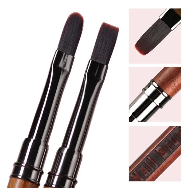 1/2 قطعة مقبض الخشب المستديرة مسمار أومبير فرشاة مسمار الفن اللوحة فرشاة قلم UV هلام البولندية التدرج اللون الاكريليك مسمار قلم رسم