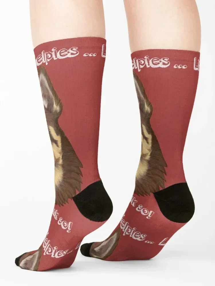 Life without kelpies - I don't think so (white writing) Socks shoes football colored set Socks For Women Men's
