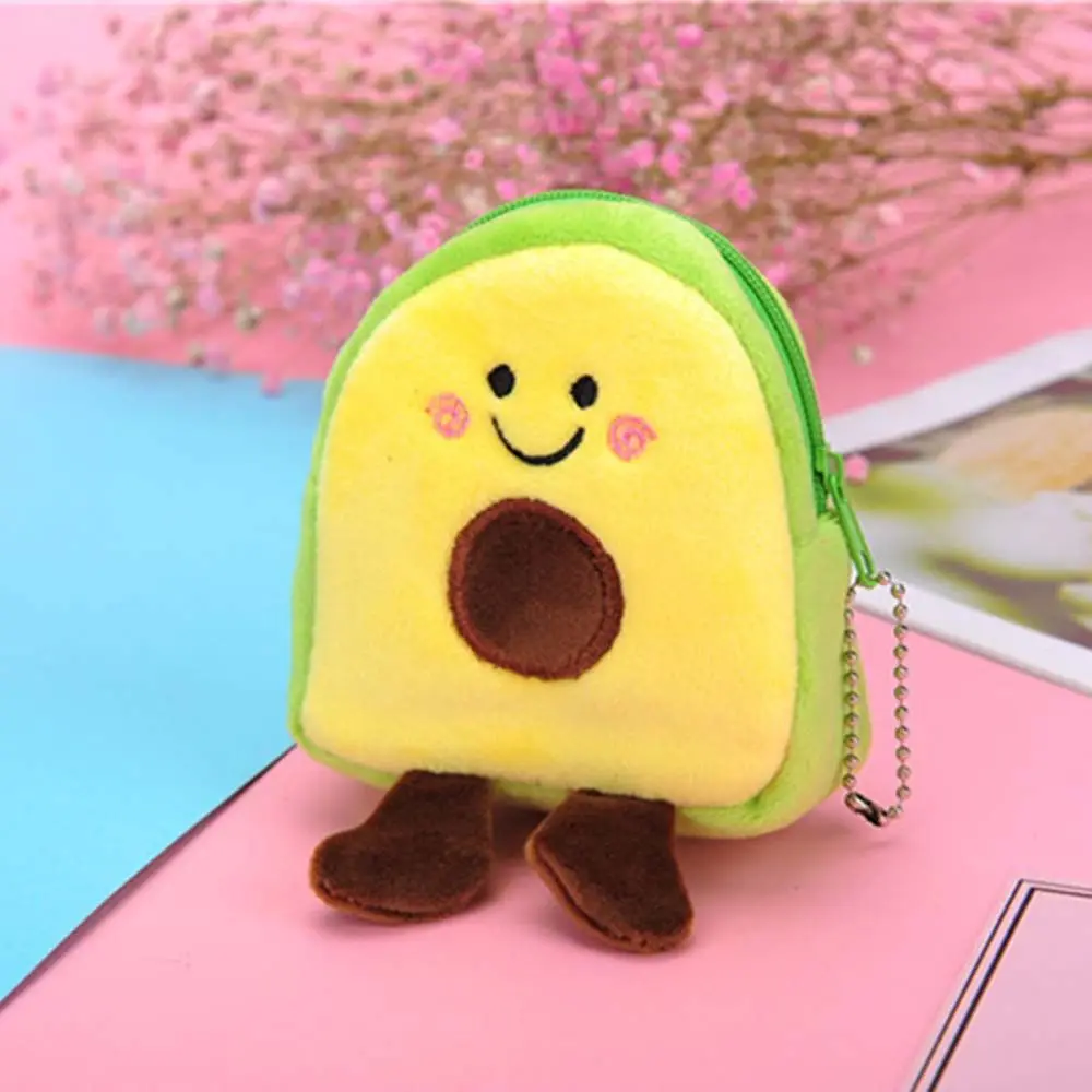 Children Plush Multifunctional Avocado Chicken For Girls Korean Money Bag Card Holder Zipper Purse Wallets Women Coin Purse