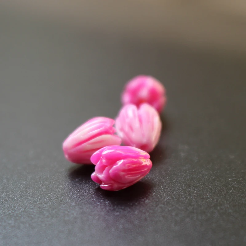 20Pcs 7mm 8mm 10mm Double Colored Carved Jasmine Flower Artificial coral beads Multi-color for Jewelry making DIY Accessories