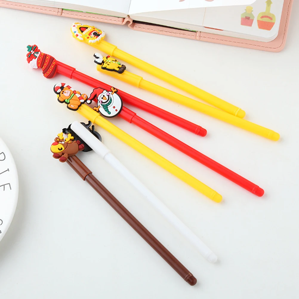 

28pcs 0.38Mm Gel Pen Cute Cartoon Design Writing Instrument For Kids Students Stationery Gift Christmas Pen