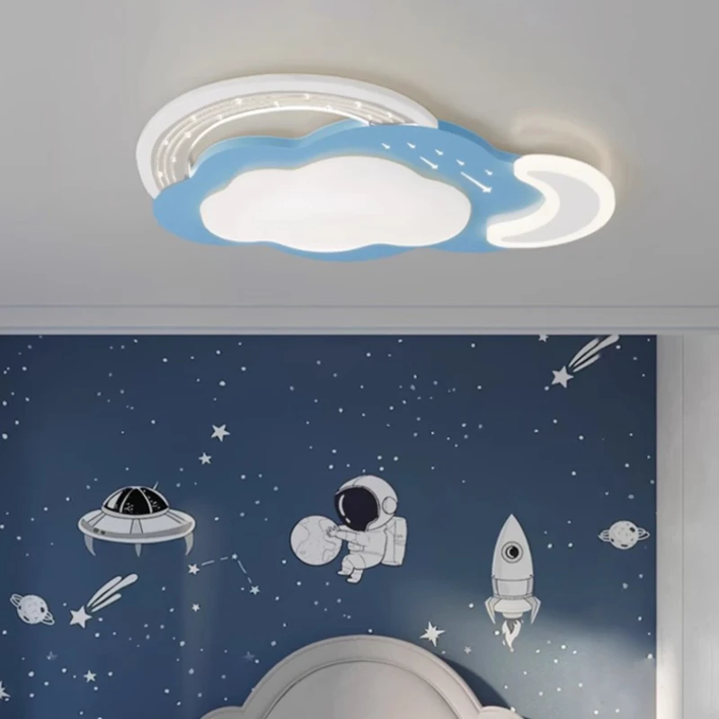 Modern Warm Children's Room Ceiling Lights Pink Blue Rainbow Cloud Lamp Romantic Princess Room Baby Room Nursery Ceiling Lamps