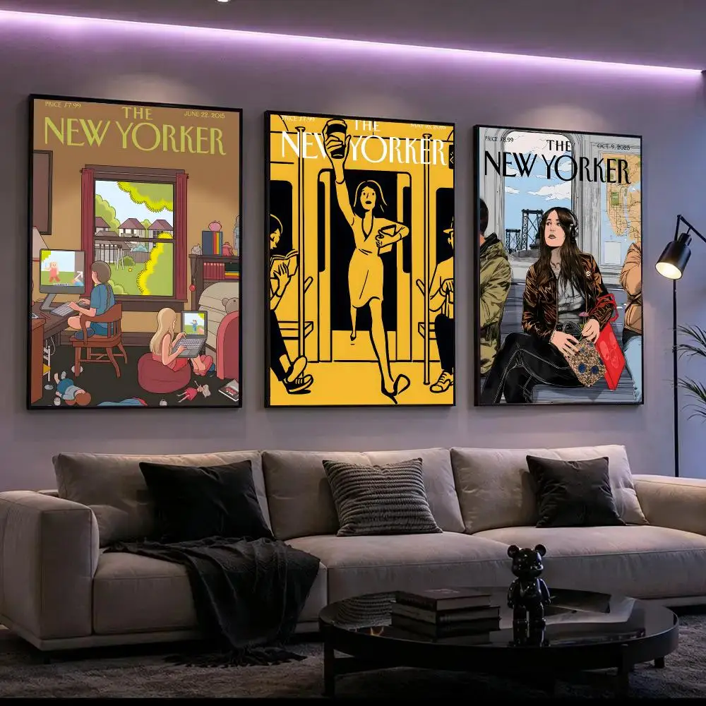 The New Yorker Poster HD Waterproof Self-Adhesive Wall Art – Multi-Scene Use, Top Gift Pick