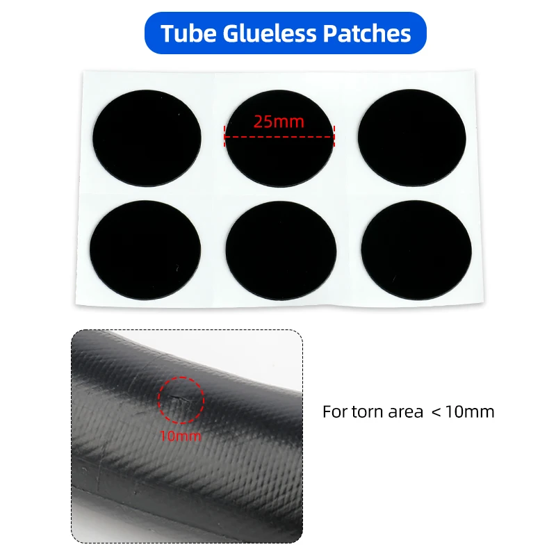 Deemount Glue Free Patches for Bicycle Tube Glueless Repair MTB Road Tire Inner Tyre Quick Service Kit Abrasive File Retail Box