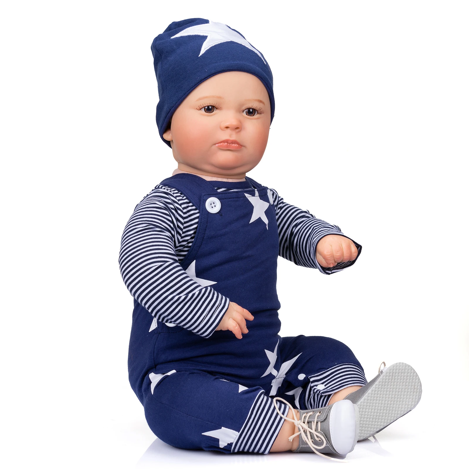 SANDIE 60CM Joseph Huge 3 Month Size 100% handmade Reborn Toddler Baby Boy Awake Doll Mutiple Layers Painting with Visible Veins