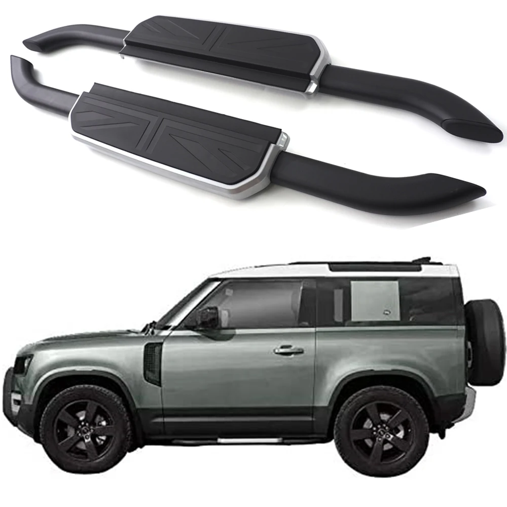 

Running Boards Side Step Pedal Nerf Bar fits for LR Defender 90 2Door 2020 2021 2022 2023