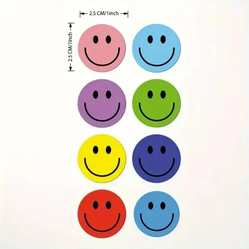 500pcs round Smiling Face Paper Stickers for Teachers Parents Classroom Learning Rewards Stationery Gift view 3
