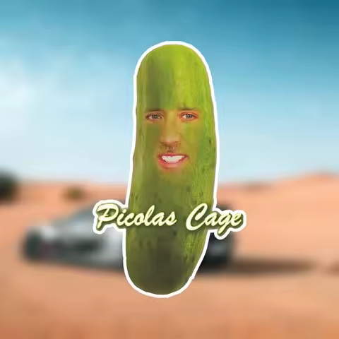 Funny Nicolas Cage Pickle Face Meme Sticker - Waterproof Vinyl Decal For Cars, Trucks, Laptops, Windows &amp; More