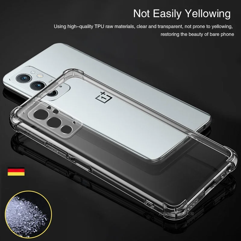 Transparent Soft Silicone Phone Case for 1+ Oneplus 9 Pro 9R T RT 9Pro 1+9 5G Airbag Shockproof Original Luxury Back Cover Funda