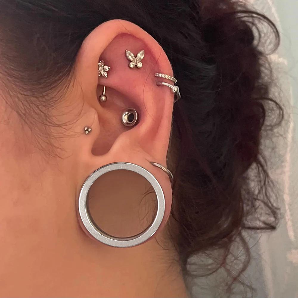 Casvort Cosy Basic Ear Gauges Tunnels Expander Plugs 0.5mm Increments Piercing Body Jewelry Expander 316L Stainless Steel