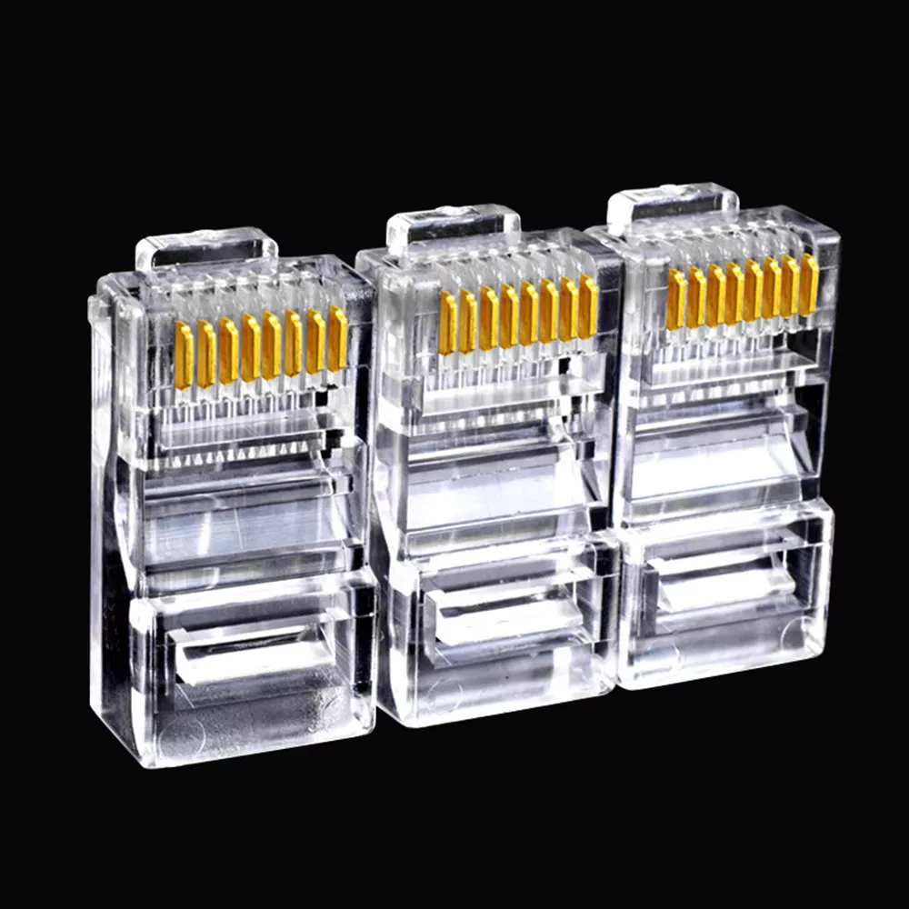 20/50/100 قطعة RJ-45 كابلات إيثرنت وحدة التوصيل موصل الشبكة ل UTP Cat6 Cat5e RJ45 شبكة كابل كريستال رؤساء 8P8C