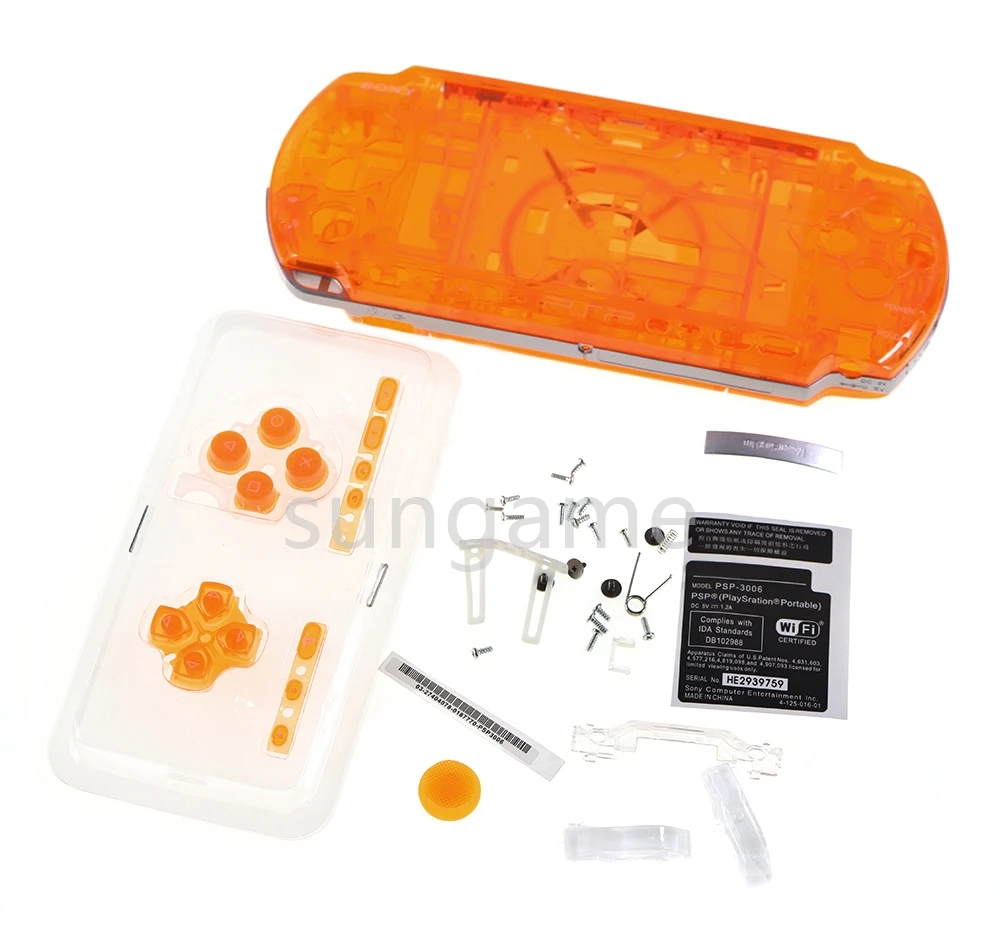 1set For PSP3000 PSP 3000 Game Console Shell Replacement Full Housing Cover Case with Button Kit