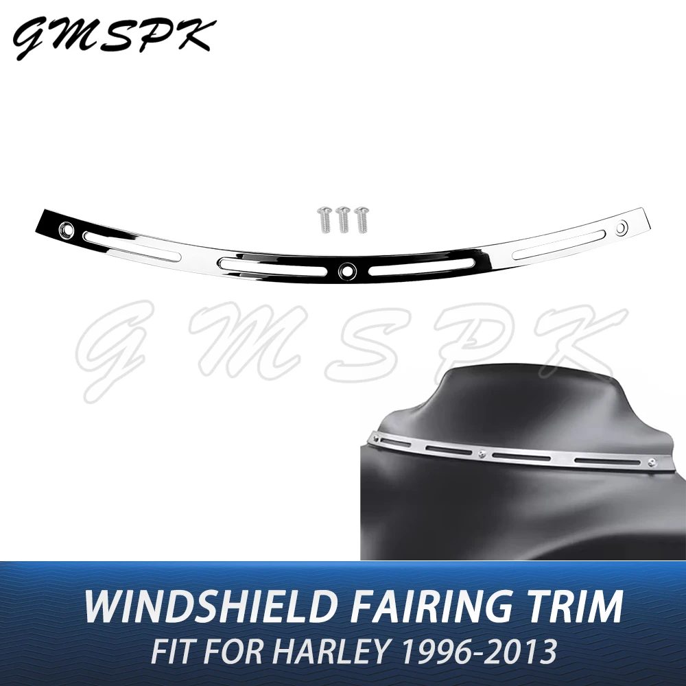 Fit for Harley 1996-2013 Touring Street Electra Tri Glide FLHT FLHX FLHTC FLHTCU Chrome Motorcycle Windshield Windscreen Trim