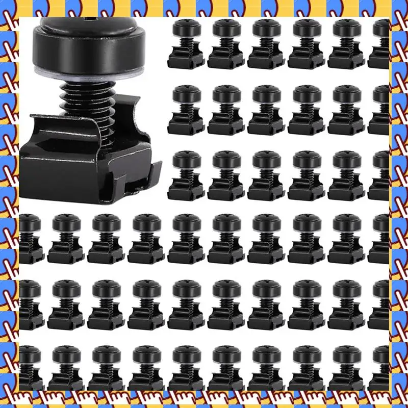 

A79I 100Pc M6x16mm Computer Rack Mount Cage Screws And Nuts & Washers For Rack Mount Server Cabinet,Rack Mount Screw Cage Nut