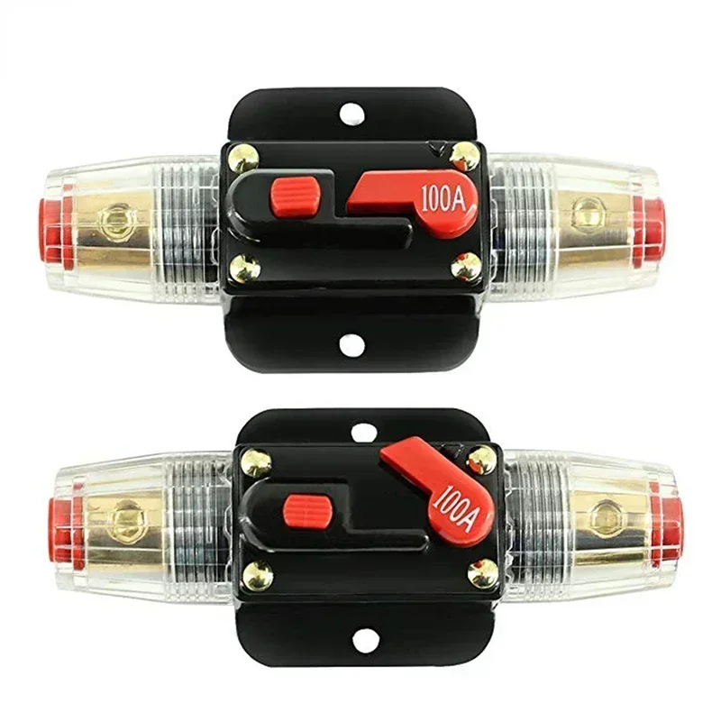 

20A 30A 40A 50A 60A 80A 100A Reset Fuse Holder With Manual Reset Inlinee Circuit Breaker For 12/24V DC Switch