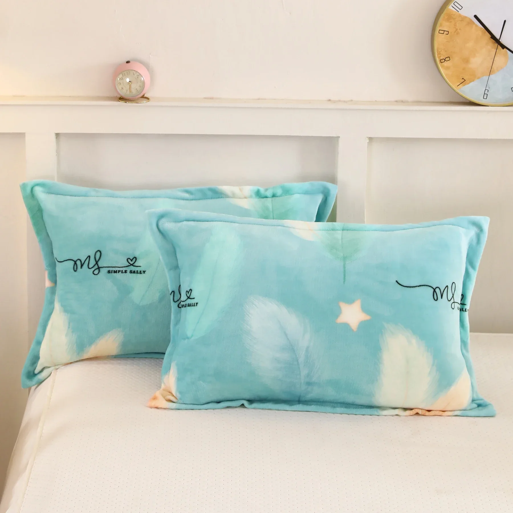

2PCS Winter Warm Pillow Case with Zipper Throw Pillow Covers Soft Euro Sham Bed Cushion Cover Sofa Bedding Decoration Pillowcase