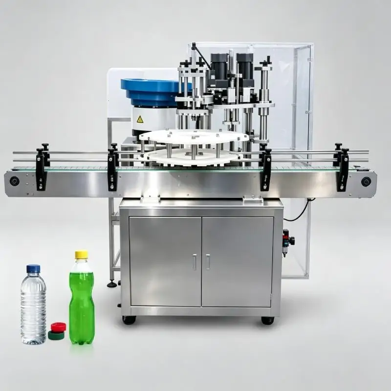 Custom Vacuum Auto Small Tube Pe Plastic Bottle Cap Seal Press Sealing Capping Machine for Juice