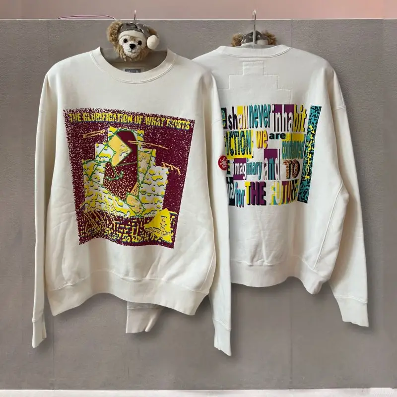 Oversize Unisex Street CAVEMPT Sweatshirts High Quality Cotton Cyber Block Letter Print Round Neck Pullover Men Women C.E Tops